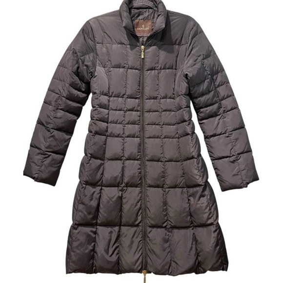 Moncler Jackets & Blazers - VTG Moncler Quilted Down Puffer Coat Vintage Long Gray Women's Size Small / Med